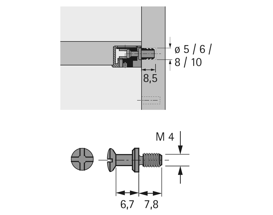 Perno di giunzione DU 426 per für VB 35, 35 M, 36, 36 M, 36 HT, 135