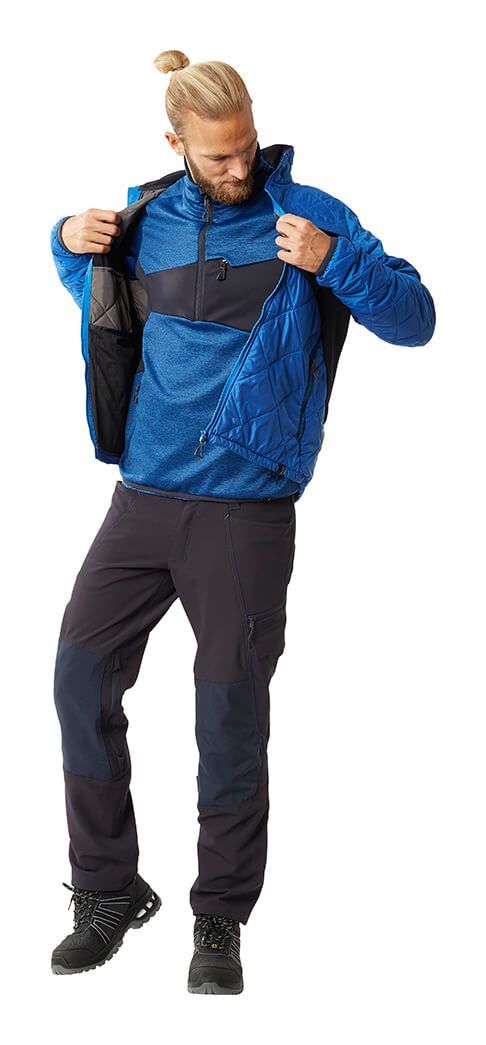 Maglione in pile con mezza cerniera ACCELERATE antracite scuro/nero