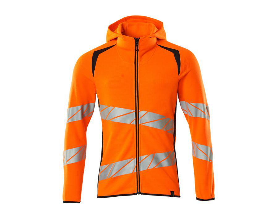 Felpa con cappuccio con chiusura lampo ACCELERATE SAFE hi-vis arancio/blu navy scuro