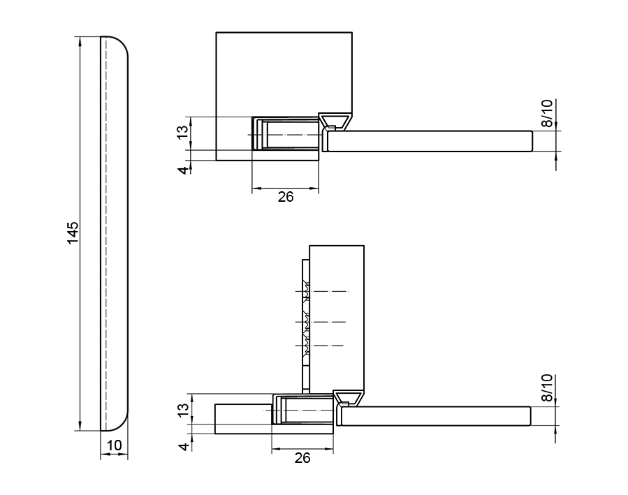 Incontro magnetico TECTUS per porte in vetro