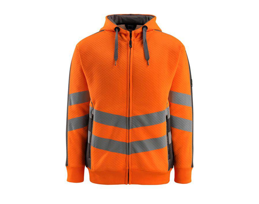 Felpa con cappuccio con chiusura lampo SAFE SUPREME hi-vis arancio/antracite scuro