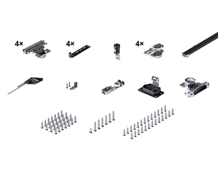 Guranitura base per ante scorrevoli Hawa Folding Concepta III 25 Pull 