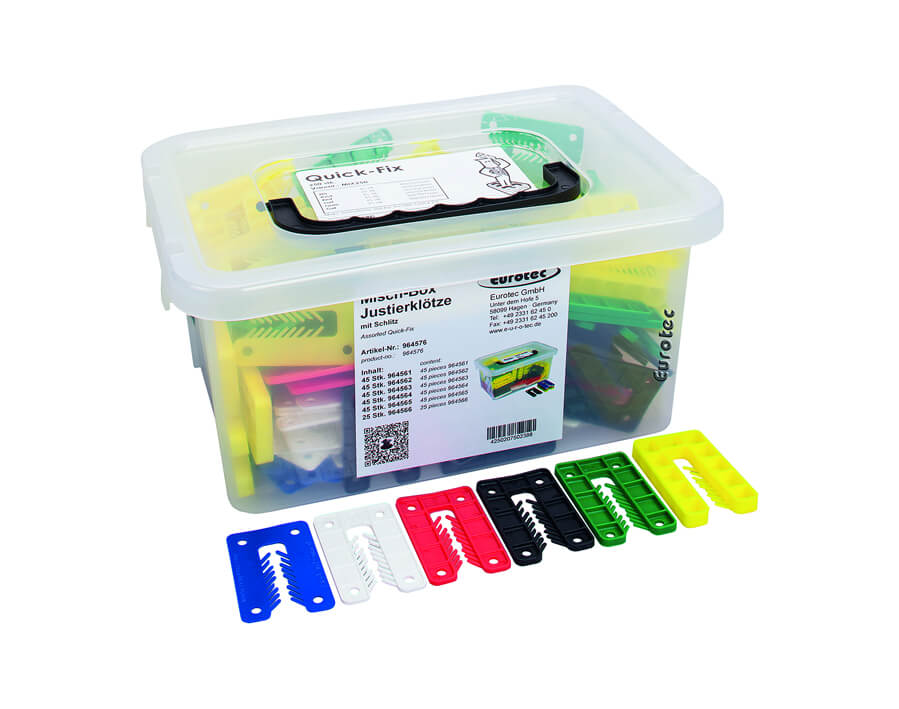 Box con assortimento di blocchi di regolazione 