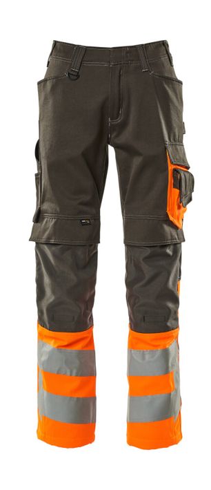 Pantaloni con tasche porta-ginocchiere SAFE SUPREME antracite scuro/hi-vis arancio