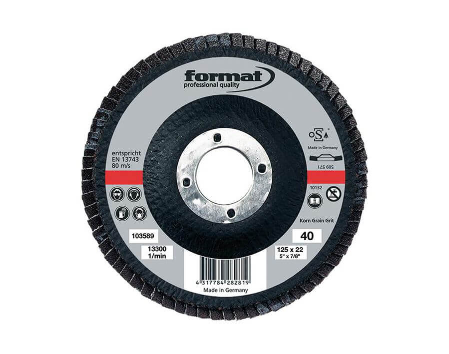 Fächerschleifscheibe, Standard, Ø 125 mm, 6° gewölbt