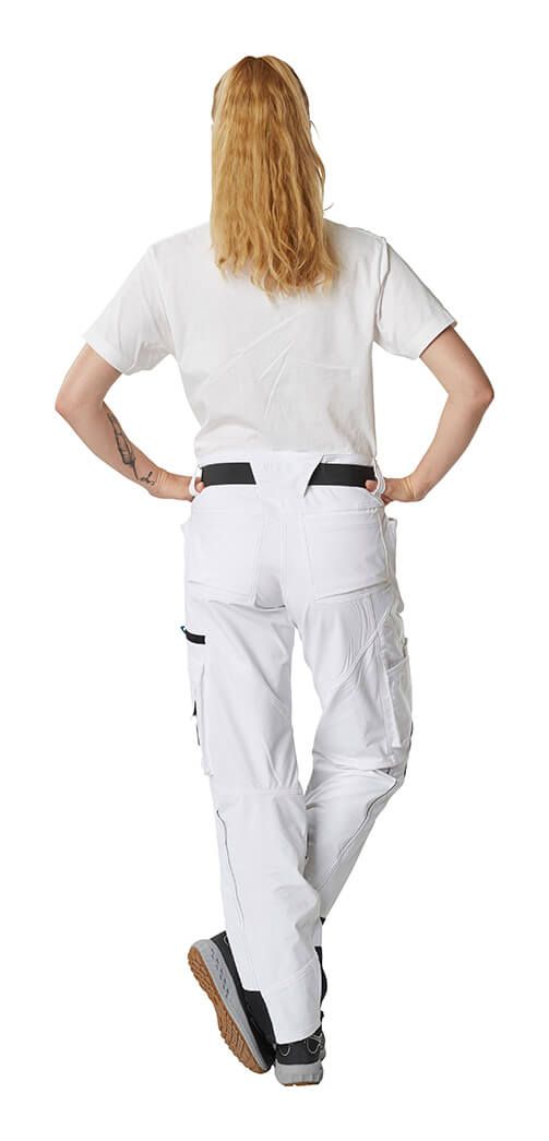 Pantaloni con tasche porta-ginocchiere ADVANCED bianco