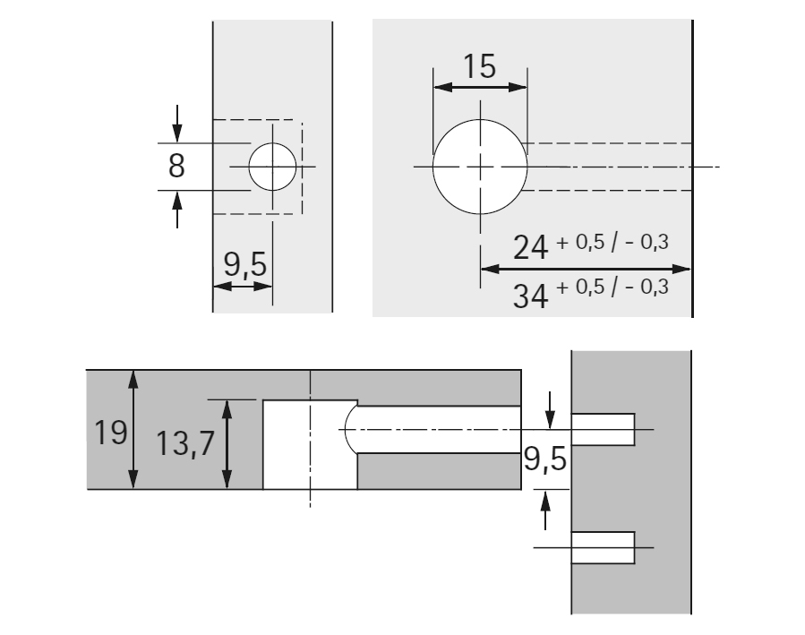 Giunzione eccentrica Rastex 15 con ausilio di serraggio