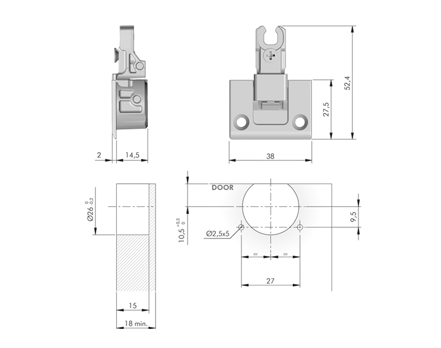 Scodella per ante a ribalta e rialza Kimana R1 