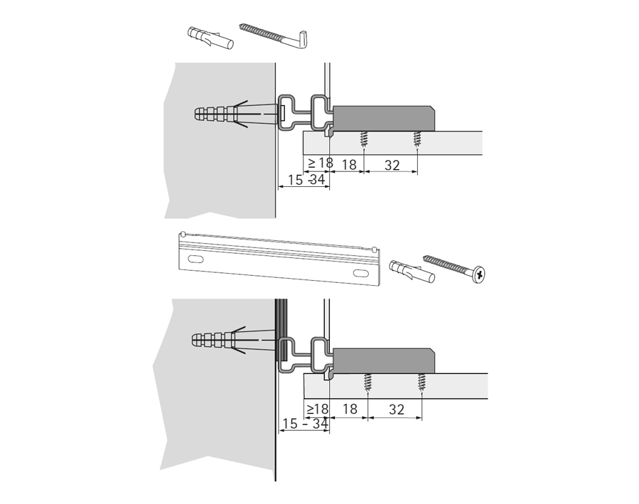 Attaccaglia per pensili SAH 15