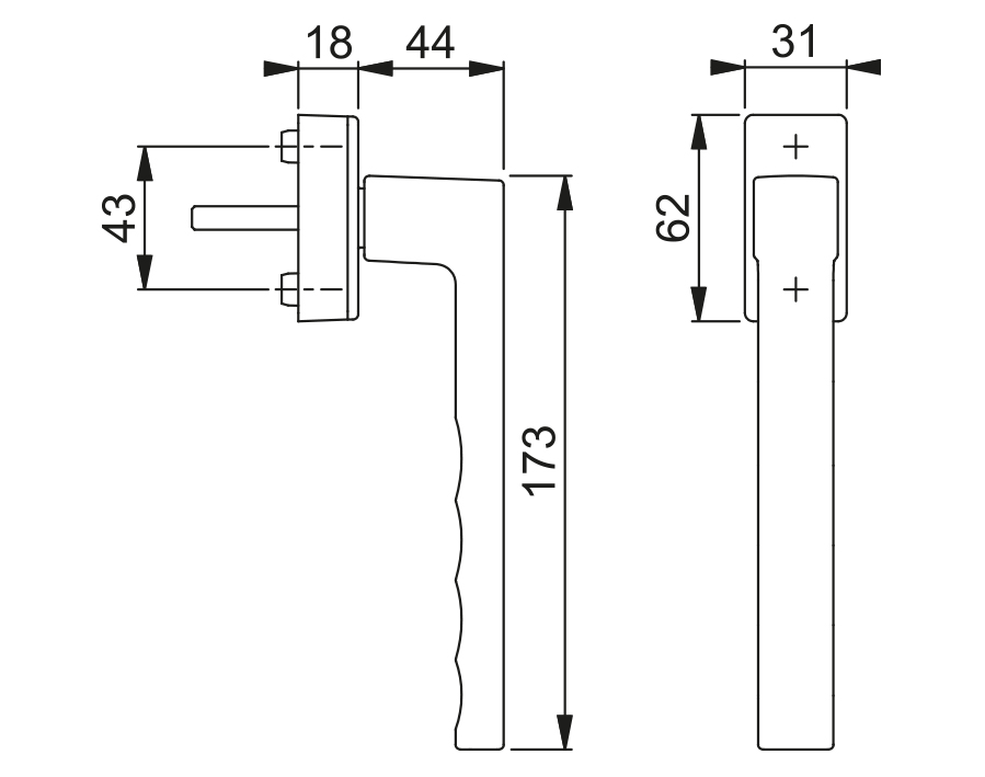 Martellina DK per scorrevole parallelo con Secustik® e VarioFit® serie Toulon 0737/US947-1