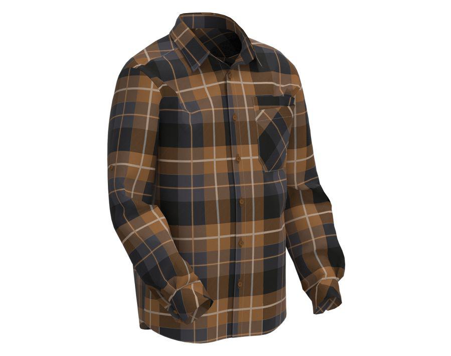 Camicia CUSTOMIZED a quadri nocciola