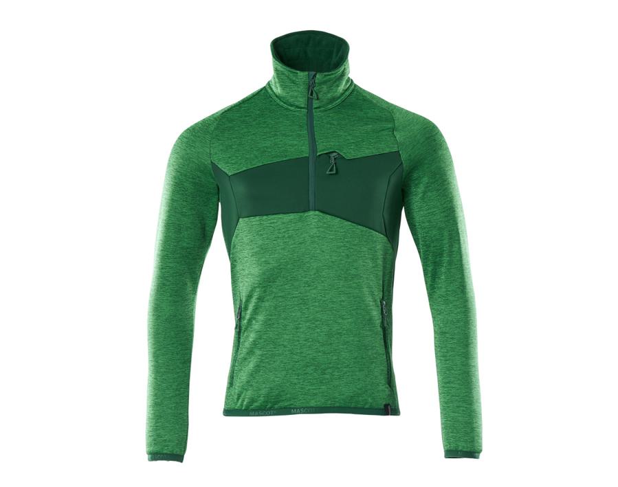 Maglione in pile con mezza cerniera ACCELERATE verde prato/verde
