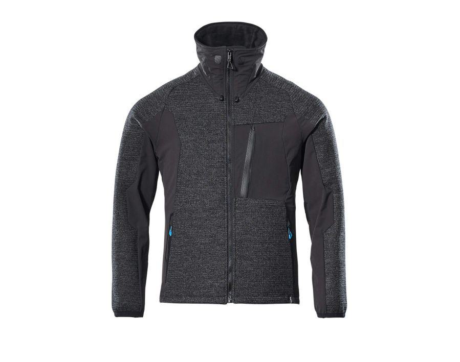 Giacca in maglia con chiusura lampo ADVANCED nero melange/nero
