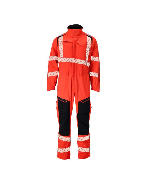 Tuta da lavoro con tasche porta-ginocchiere ACCELERATE SAFE hi-vis rosso/blu navy scuro