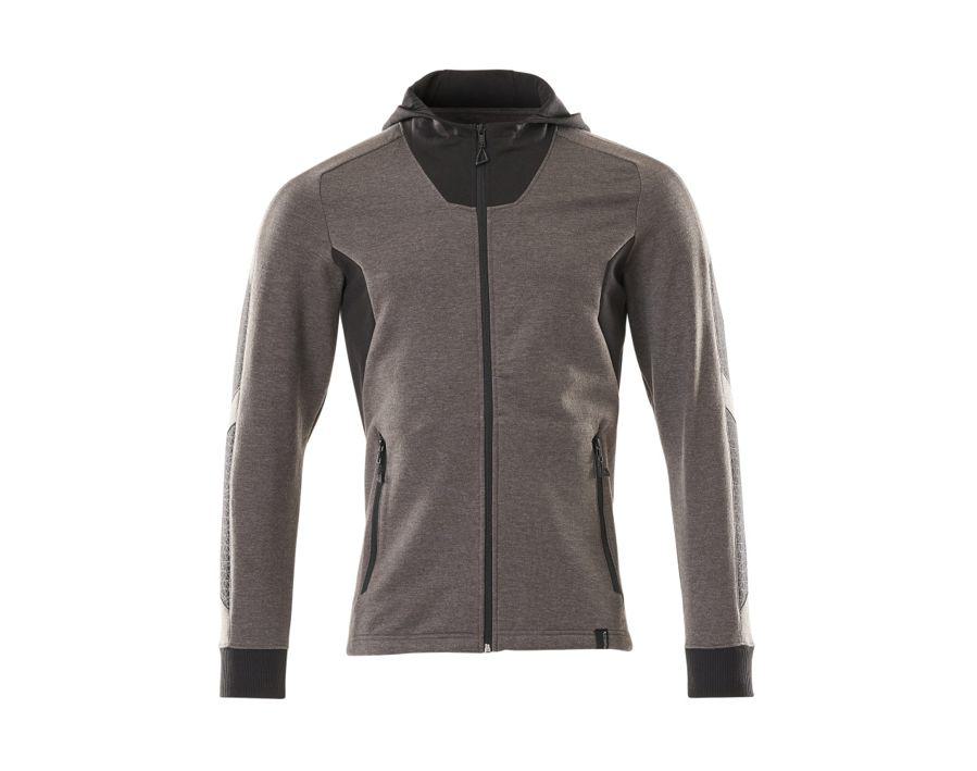 Felpa con cappuccio con chiusura lampo ACCELERATE antracite scuro/nero