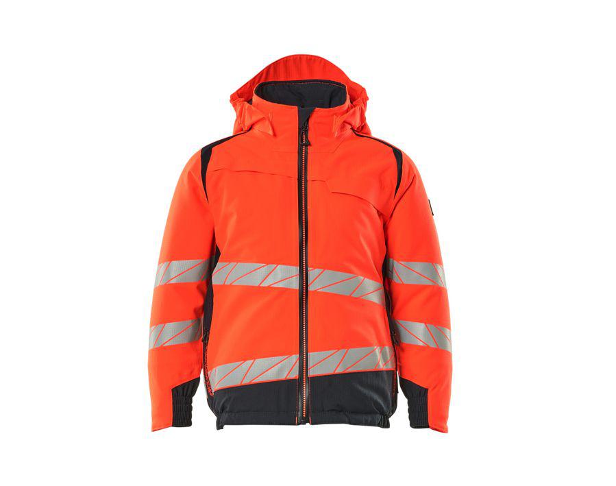 Giacca antifreddo da bambino ACCELERATE SAFE hi-vis rosso/blu navy scuro