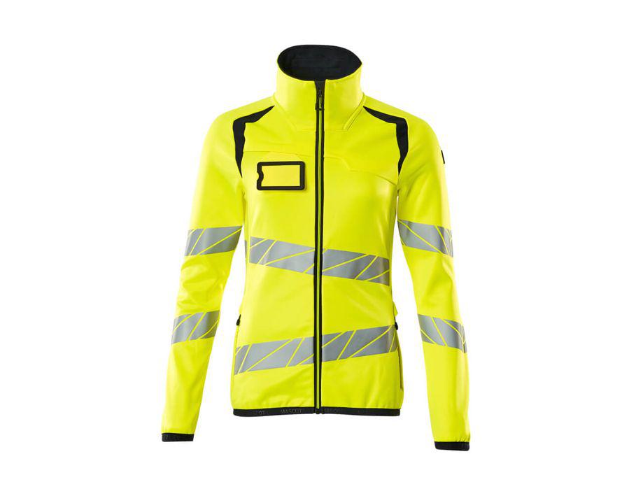 Maglione in pile con chiusura lampo ACCELERATE SAFE hi-vis giallo/blu navy scuro