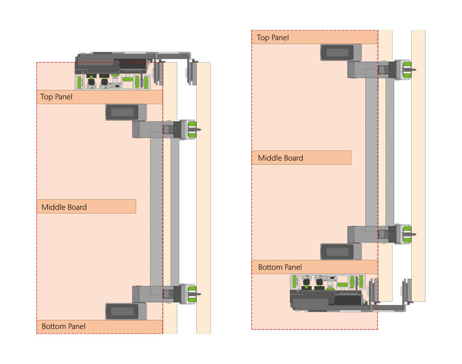 Ferramenta per 2 ante scorrevoli in legno opk AIRCRAFT 6