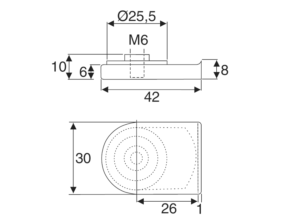 Controplacca per serratura per anta in vetro
