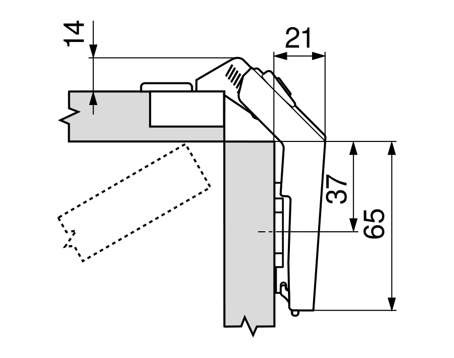 Cerniera per anta a soffietto per mobili ad angolo CLIP top