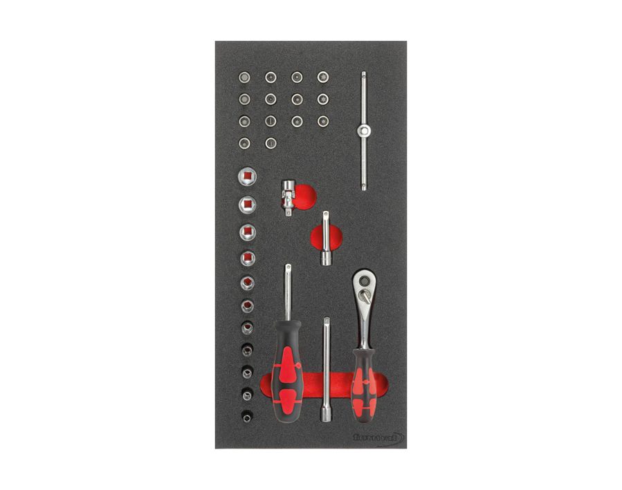 Werkzeugmodul Steckschlüssel 1/4", 31-teilig, Modul 1/3