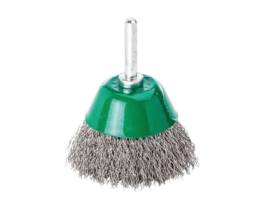 Werkzeug-Topfbürste, rostfreier Stahldraht 1.4310, gewellt