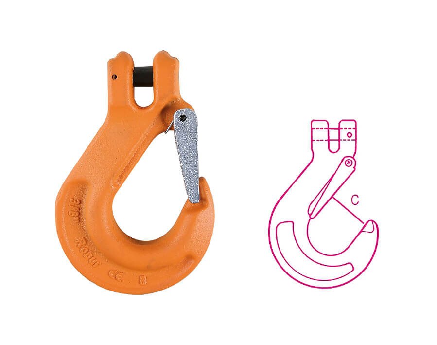 Gancio per sollevamento tipo Clevis a forcella 