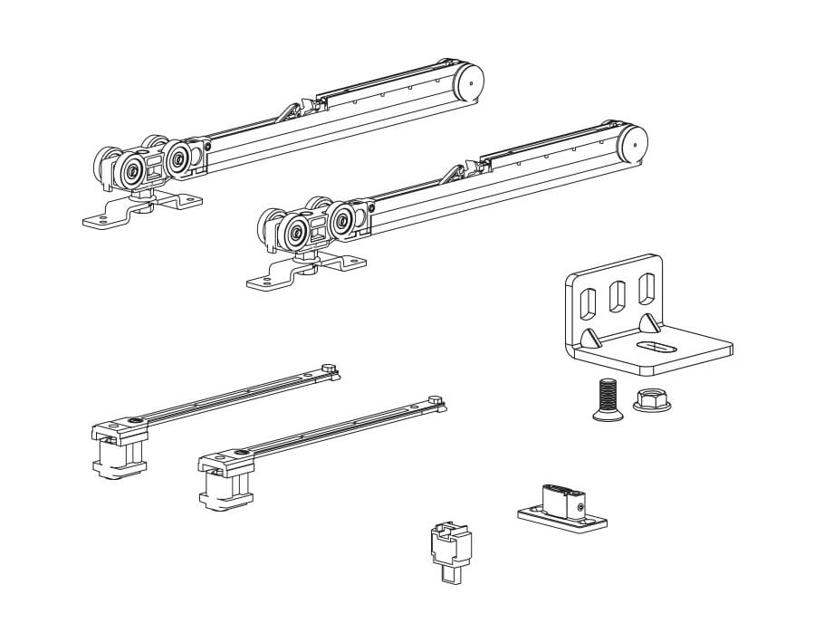 Sistema di scorrimento per porte in legno Classic Fluid