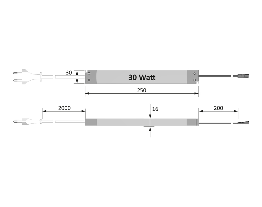 Alimentatore per LED 30 W con spina piatta europea