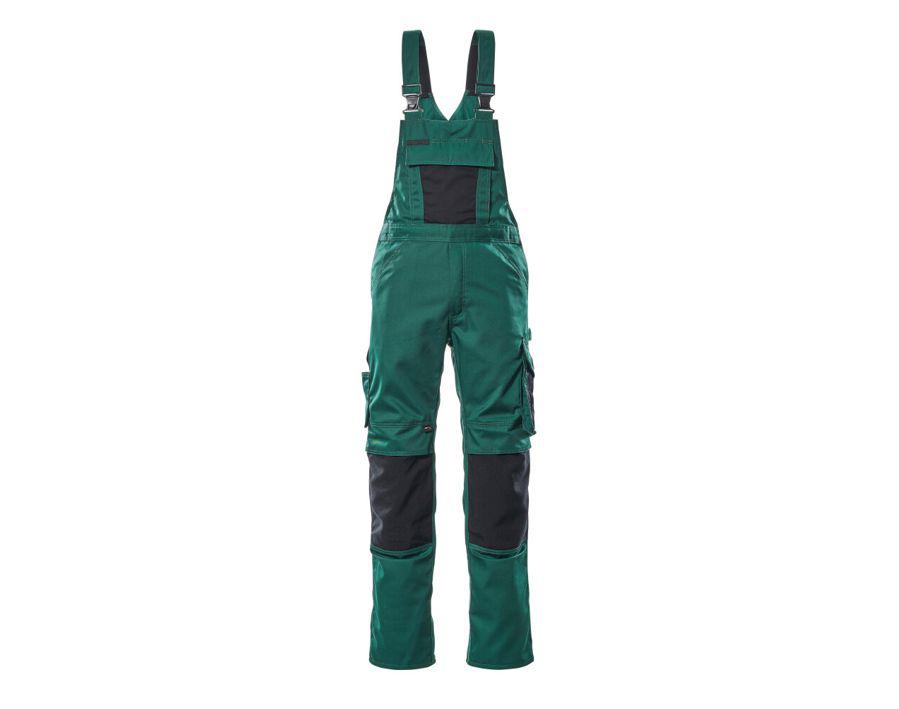 Salopette con tasche porta-ginocchiere UNIQUE verde/nero