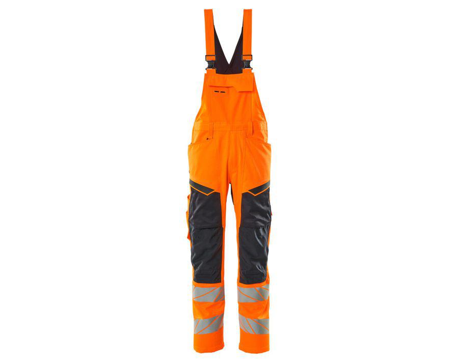 Salopette con tasche porta-ginocchiere ACCELERATE SAFE hi-vis arancio/blu navy scuro