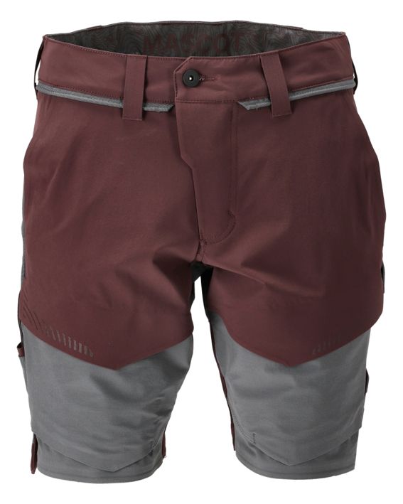 Pantalone corto CUSTOMIZED bordeaux/grigio pietra