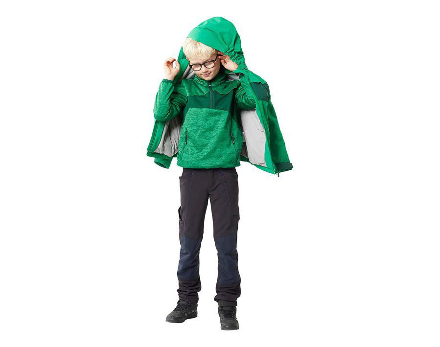 Maglione in pile da bambino ACCELERATE verde prato/verde