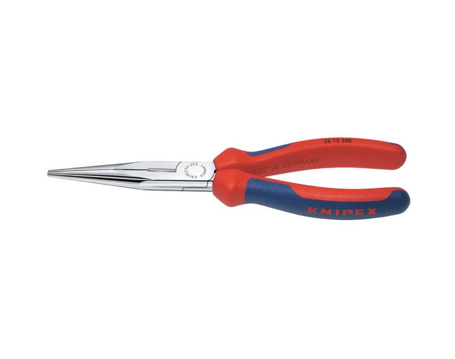 Storchschnabelzange, Kopf verchromt, flach-runde, gerade Backen