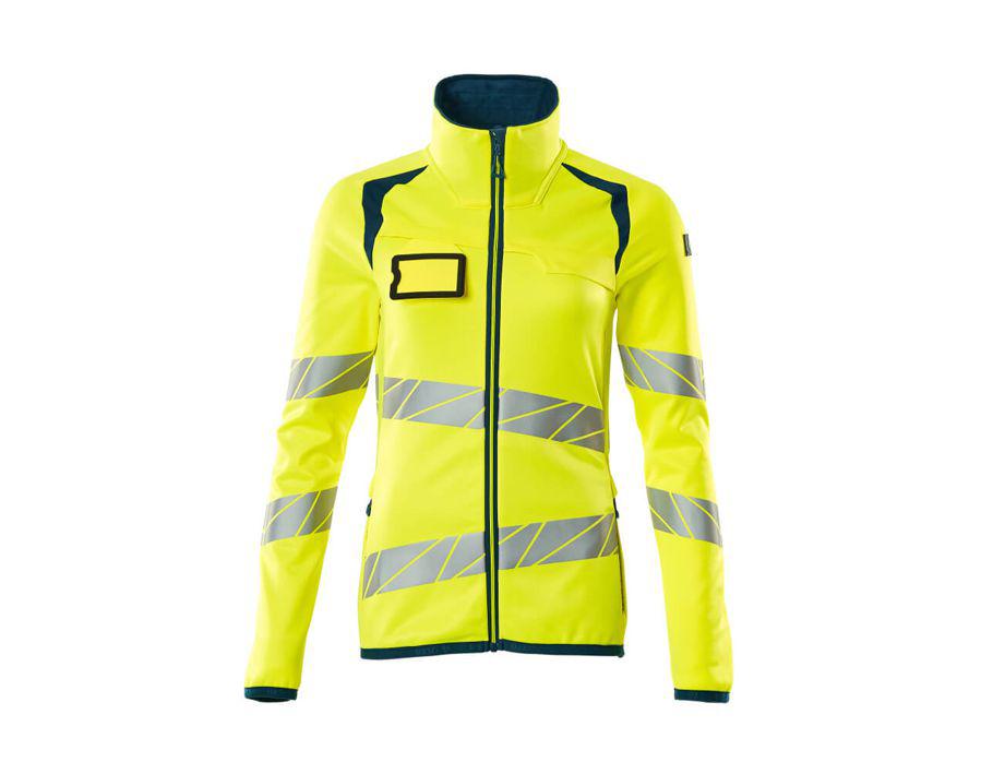 Maglione in pile con chiusura lampo ACCELERATE SAFE hi-vis giallo/petrolio scuro