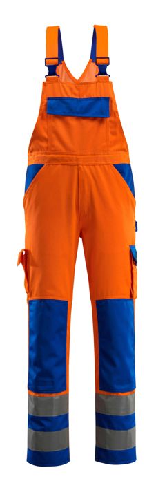 Salopette con tasche porta-ginocchiere SAFE COMPETE hi-vis arancio/blu royal