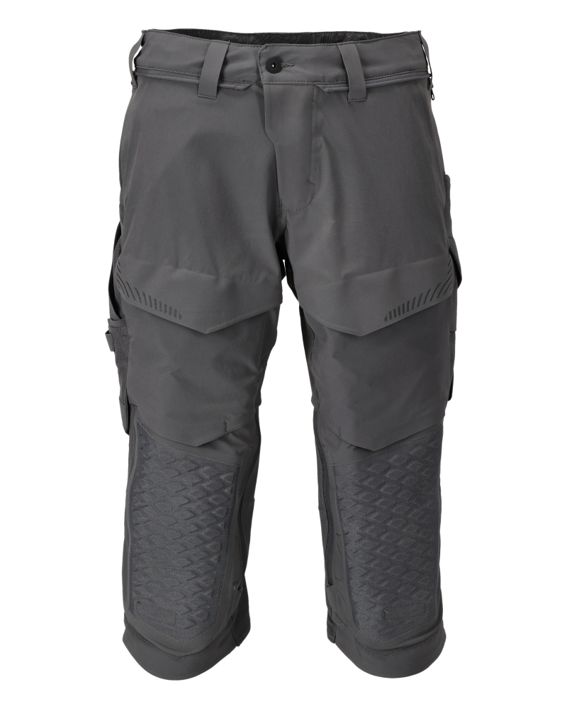 ¾ Lunghezza Pantaloni con tasche porta-ginocchiere CUSTOMIZED grigio pietra