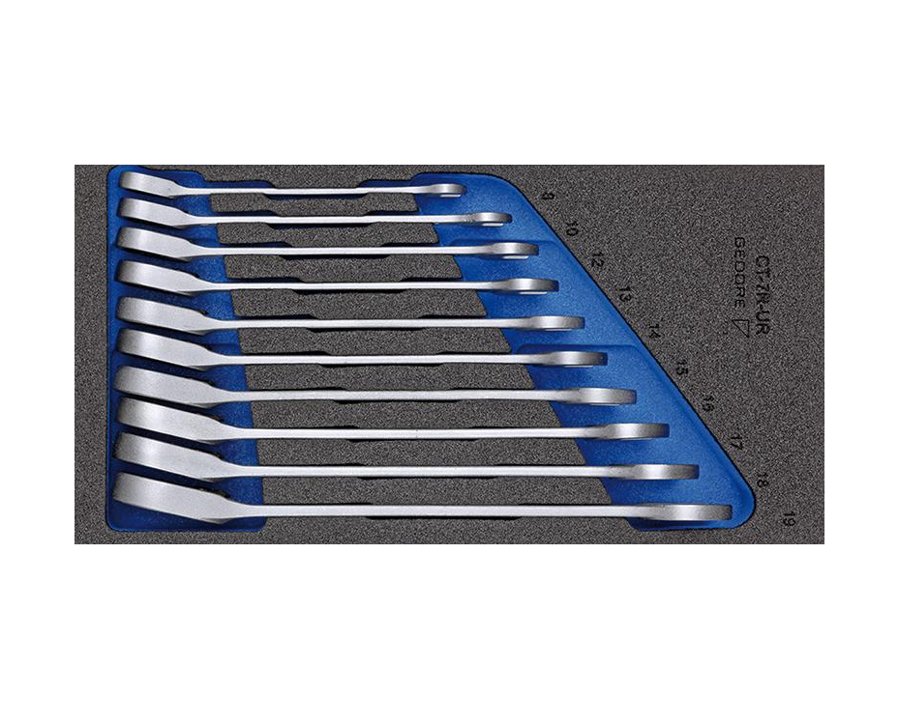 Werkzeugmodul Maulschlüssel mit Ringratsche, umschaltbar, 10-teilig, Modul 1/3