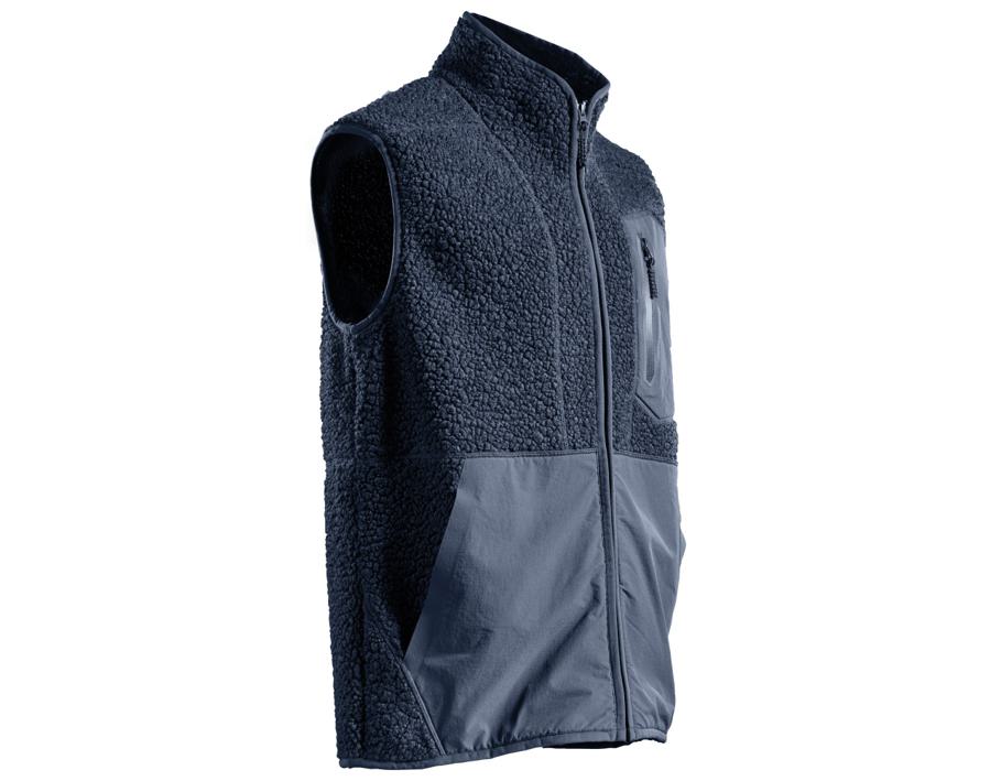 Gilet in pile con chiusura lampo CUSTOMIZED blu navy scuro
