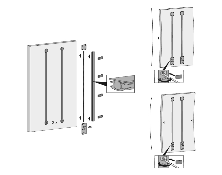 Set di regolazione in alluminio