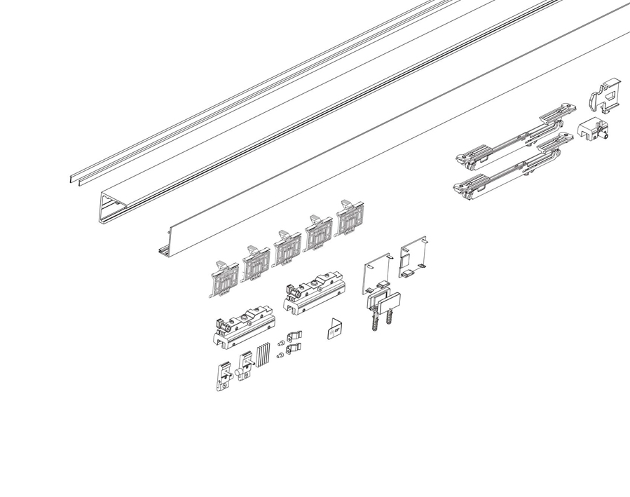 Ferramenta per porte scorrevoli manuali MUTO Comfort M60 2.0 
