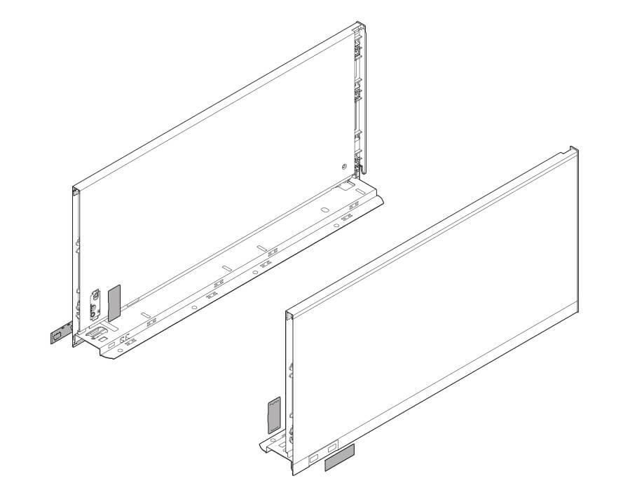 Spondine F e placchette di copertura sinistra/destra LEGRABOX pure