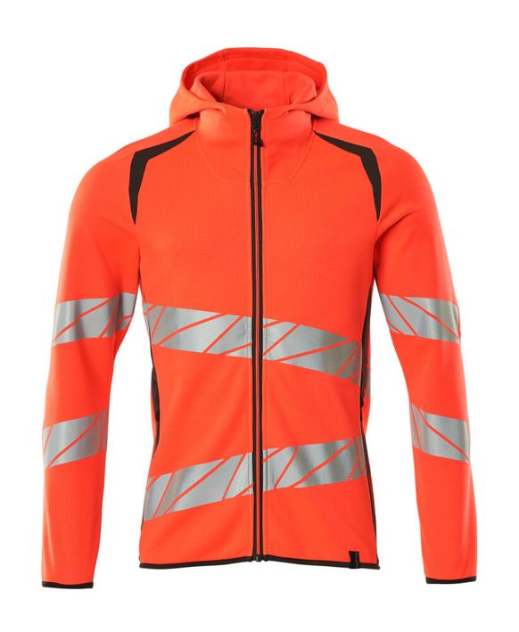 Felpa con cappuccio con chiusura lampo ACCELERATE SAFE hi-vis rosso/antracite scuro