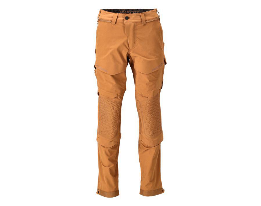 Pantaloni con tasche porta-ginocchiere CUSTOMIZED nocciola