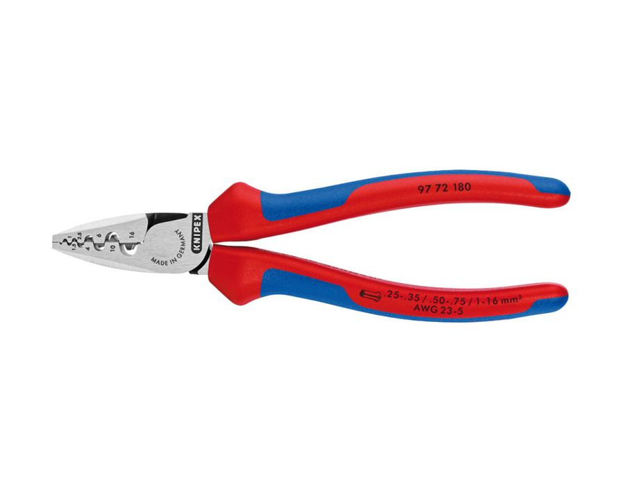 Crimpzange für Aderendhülsen, Halbrundprofil