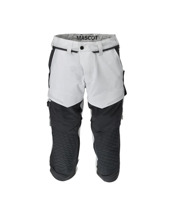 ¾ Lunghezza Pantaloni con tasche porta-ginocchiere CUSTOMIZED bianco/grigio pietra