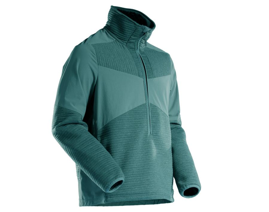 Maglione in pile con mezza cerniera e fodera CUSTOMIZED verde foresta
