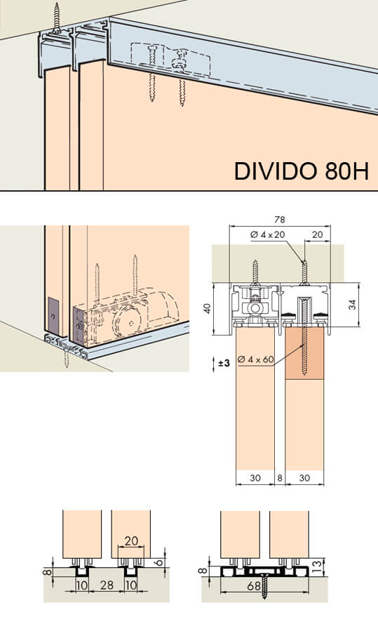 Ante scorrevoli Hawa Divido 80H
