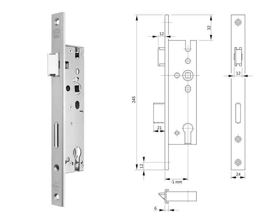 Serratura tubolare B 1314 