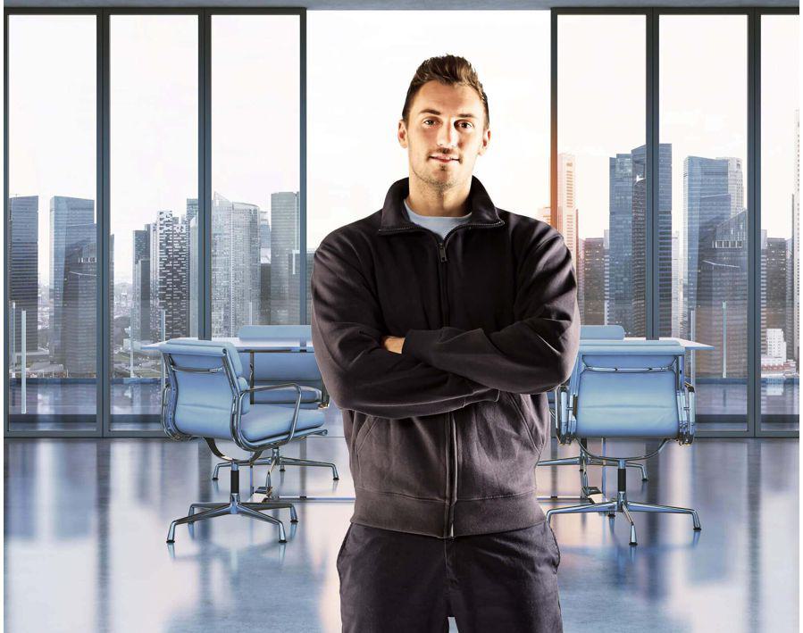 Felpa con chiusura lampo CROSSOVER blu royal